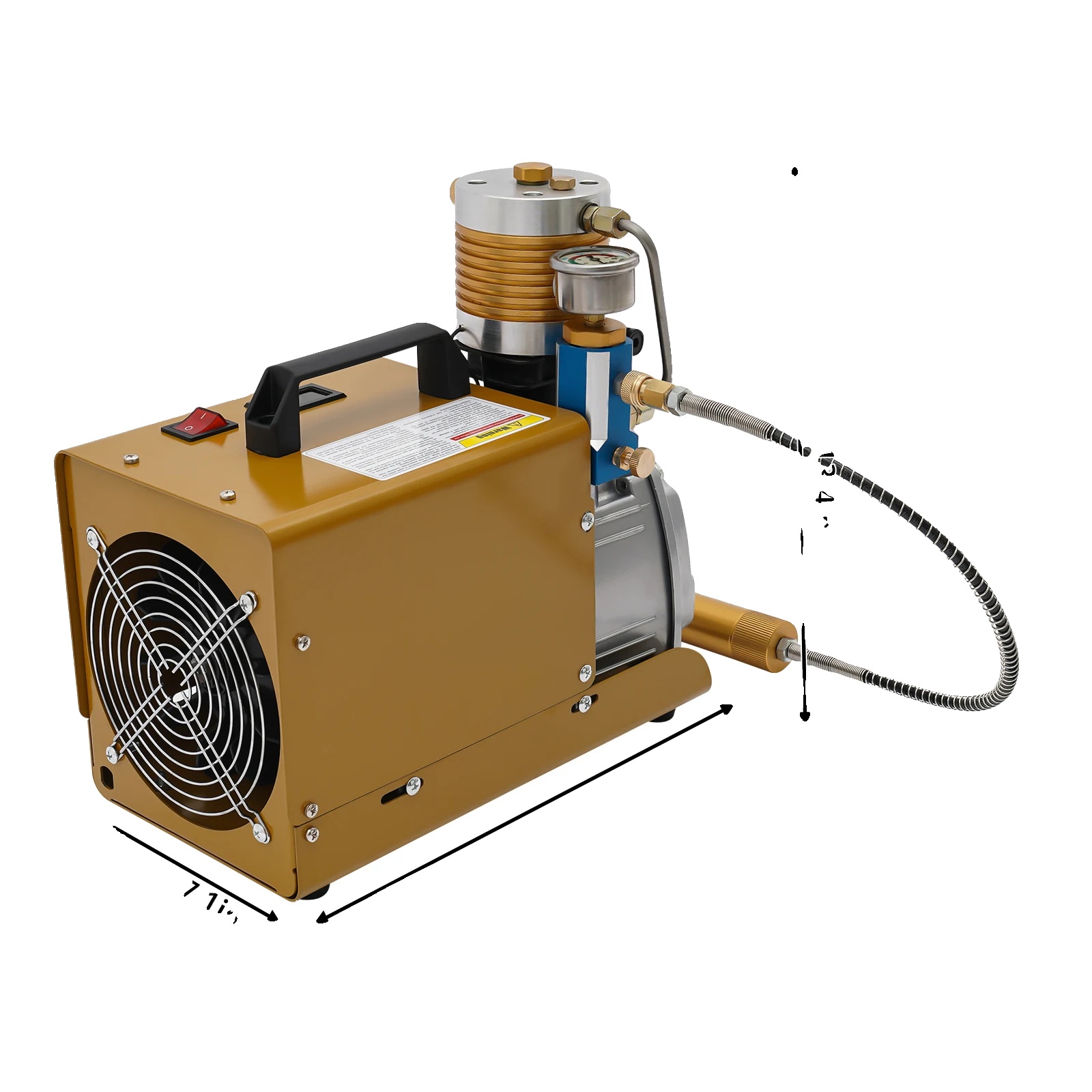 Hochdruckluftpumpe, Öl-wasser-trenner, Tragbarer Kompressor, Braun-gold, 220v-240v Eu-stecker