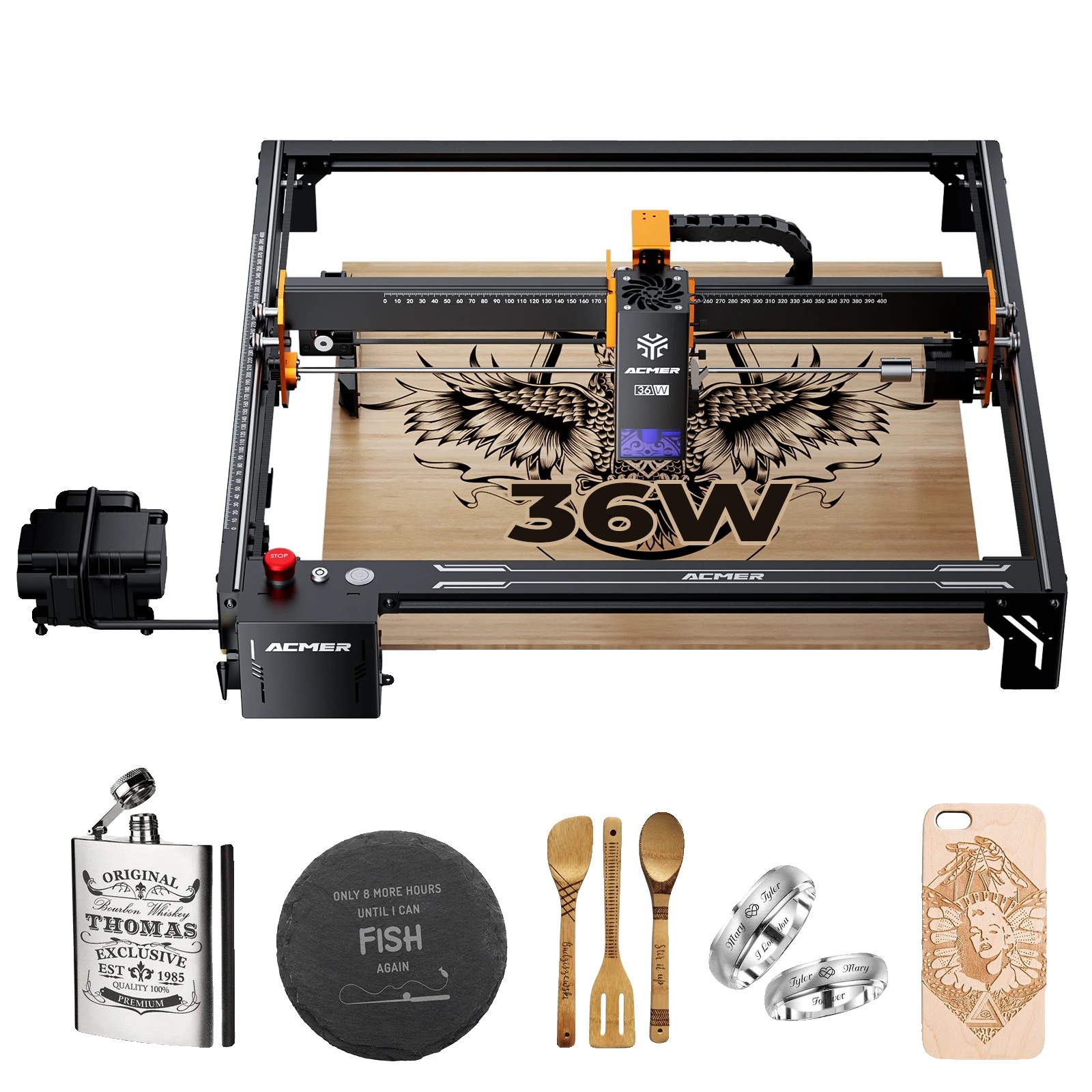 Lasergravierer, Hochgeschwindigkeit, Metallkonstruktion, S2 Pro 36w, Eu