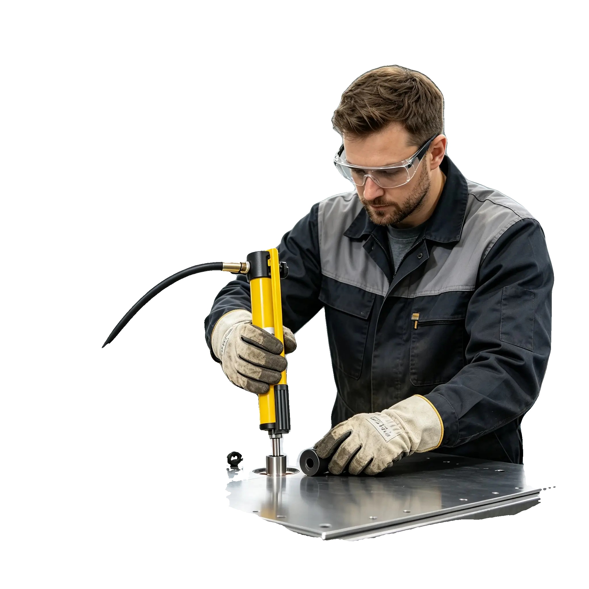 Hydraulischer Ausbrechstempel, 8 Tonnen, 6 Matrizen Größen, Hochwertiger Stahl, Ergonomischer Griff, Eisen Werkzeugkasten