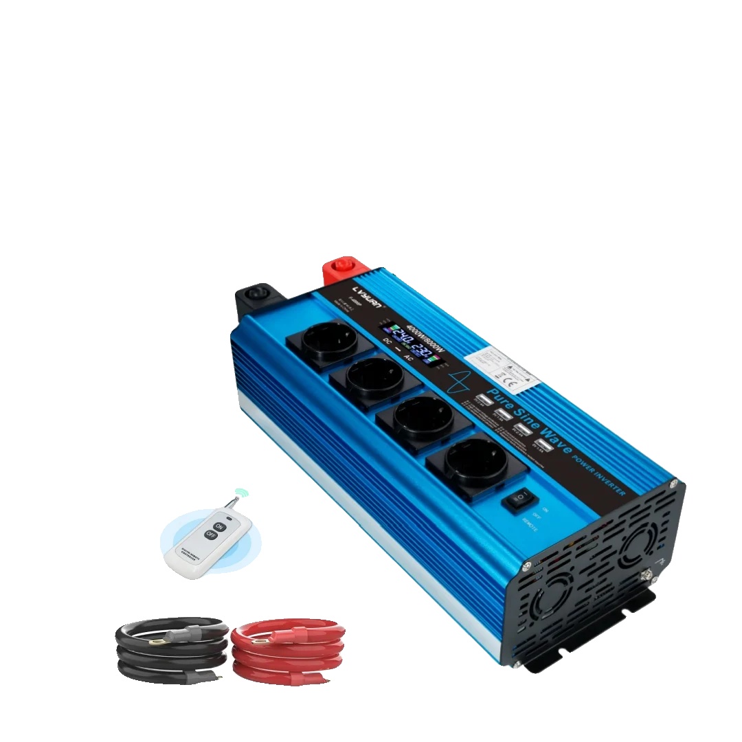 Wechselrichter, Reine Sinuswelle, 4000w Dauerleistung, Blau Lcd, Europa-d, Dc12v-b, Ac220v-240v-d