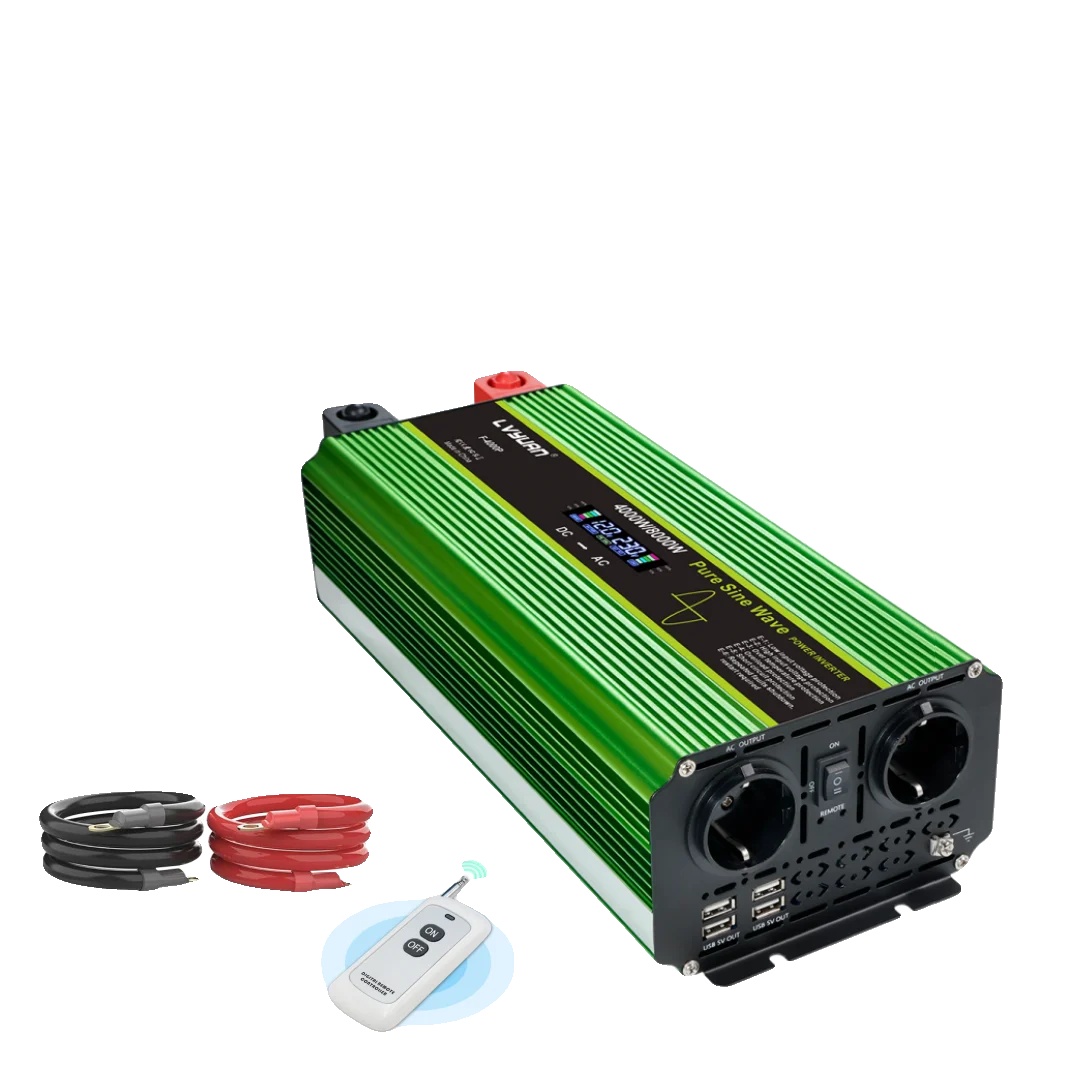 Wechselrichter, Reine Sinuswelle, 4000w Dauerleistung, Grün Lcd-a, Europa-c, Dc24v-a, Ac220v-240v-c