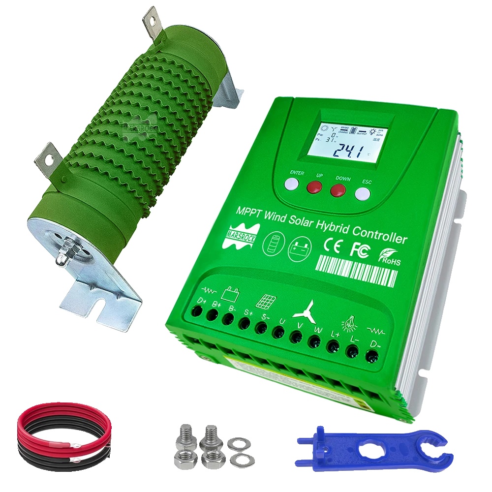 Hybrid-wind-solar-ladecontroller, 30a/60a Kompatibilität, Hohe Effizienz, 1000wind 1000w Solar, Auto 24v 48v, Externer Wind-solar-hybrid