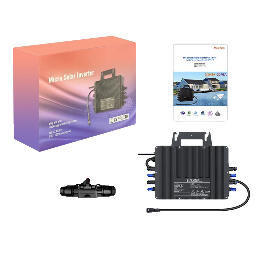 Solar-mikrowechselrichter, Wi-fi-konnektivität, Ip67 Wasserdicht, 2000w, 230v Ac, 22-50v