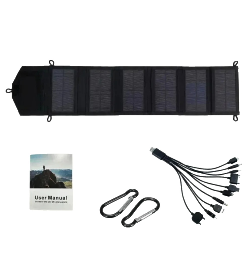 Solarpanel, Tragbares Klappdesign, Effizientes Laden, Schwarz