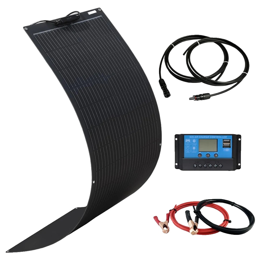 Solarpanel, Hohe Effizienz, Flexibles Design, 100w Kit-schwarz