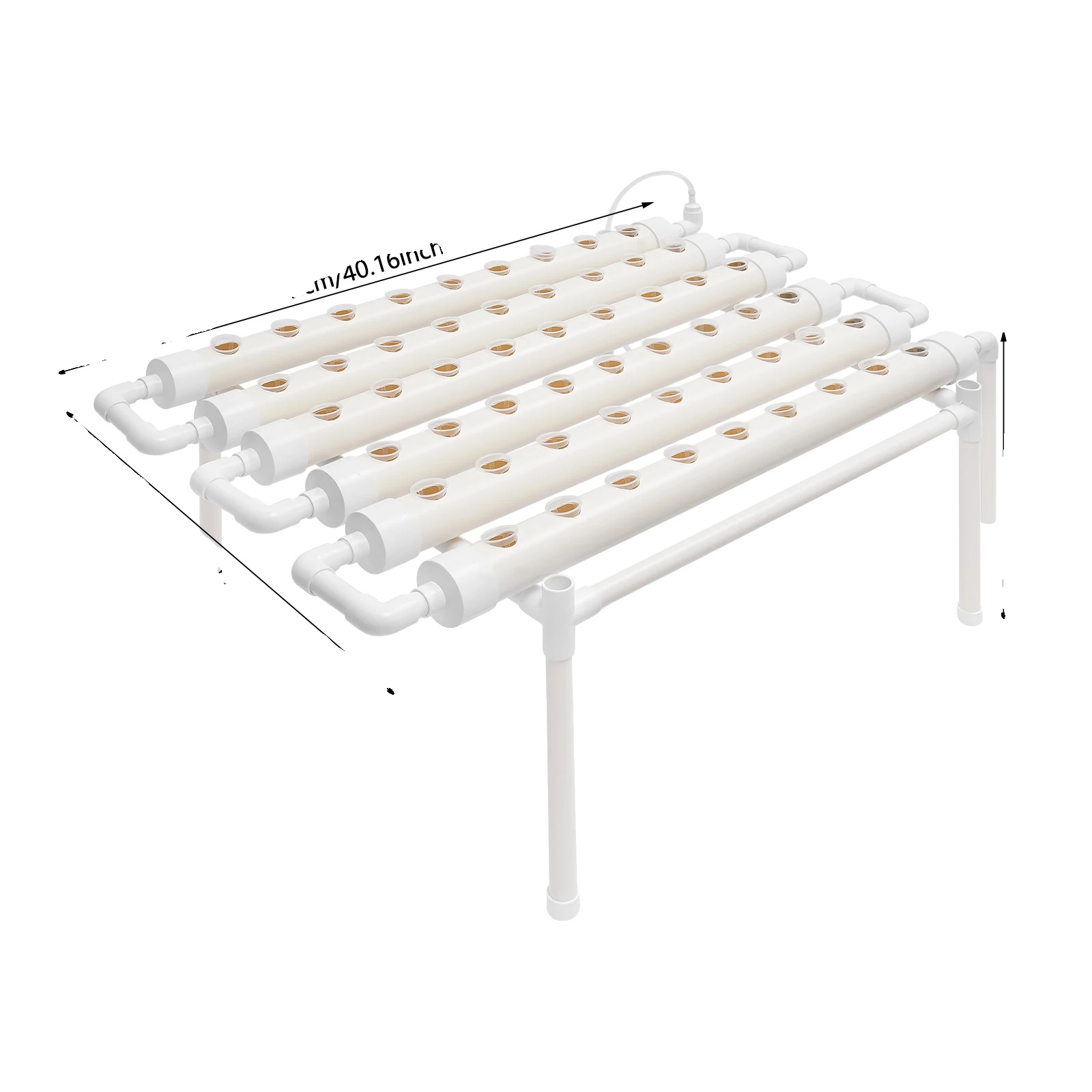 Hydroponisches Anbauset, 54 Pflanzenstandorte, Vertikale Gartenlösung, Weiss