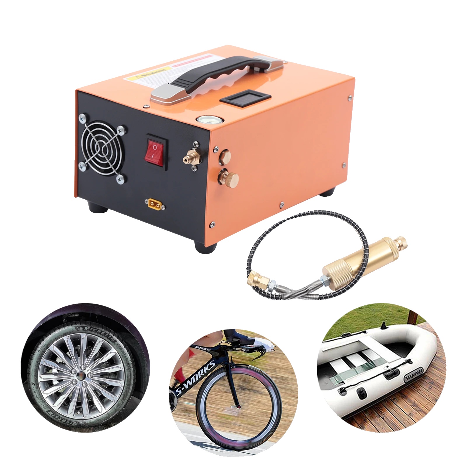 Luftkompressor-pumpe, 300w Leistung, 30mpa Betriebsdruck, 40l/min Luftvolumen, 220v Dc/12v Autobatterieversorgung, 272513 Cm Abmessungen