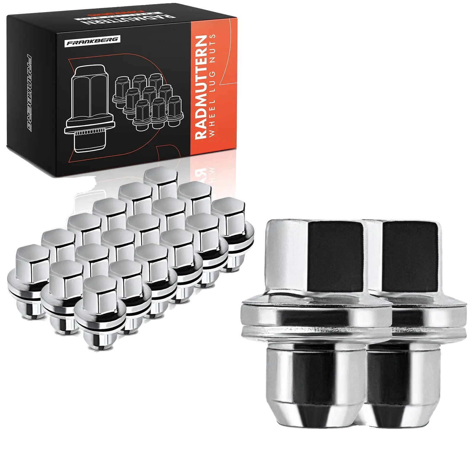 Radmutter, Gewindegröße M14x1.5, 33,5 Mm Dicke, 22 Mm Schlüsselweite, 46 Mm Länge, 20 Stück