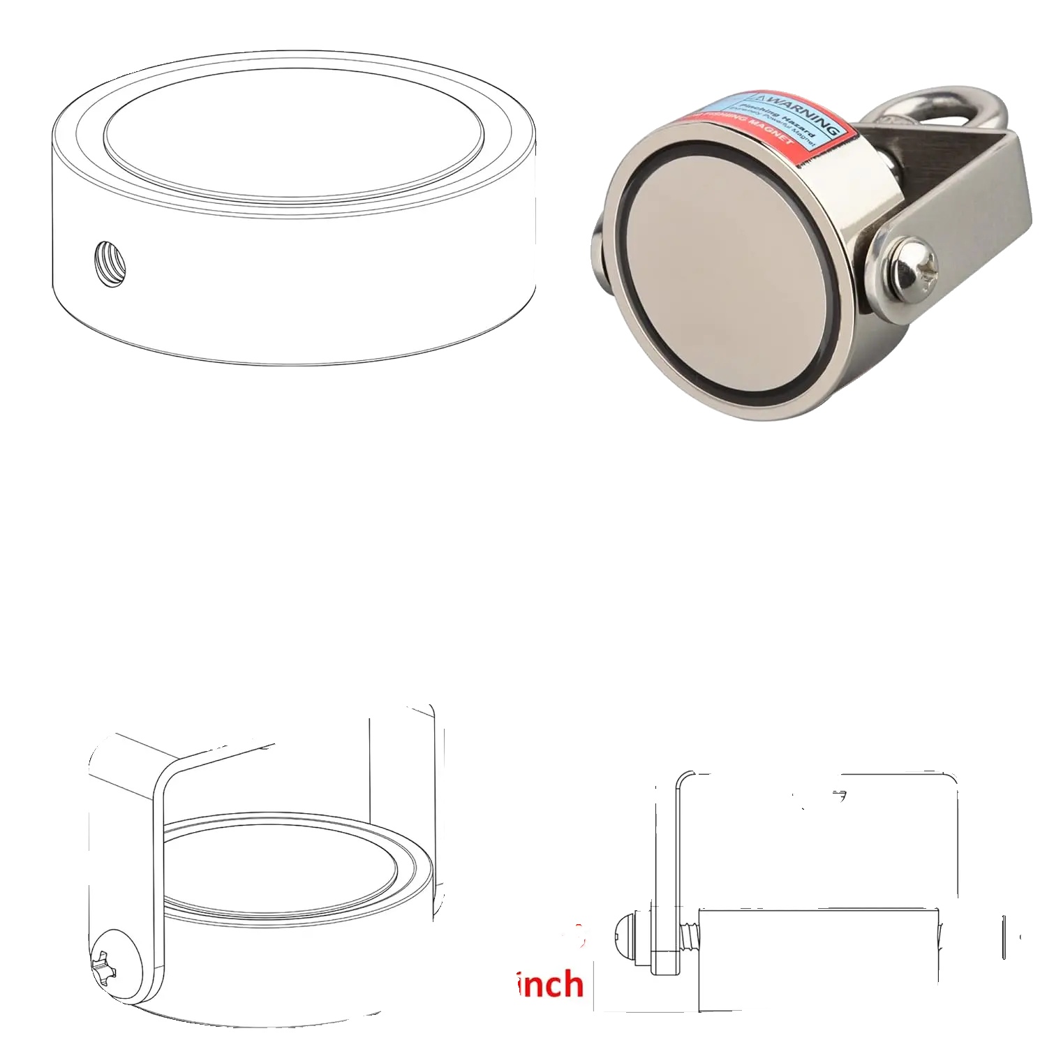 Neodym-magnet, 250kg Hebekapazität, Beidseitig, 160kg Drehbar, Magnetische Zugkraft