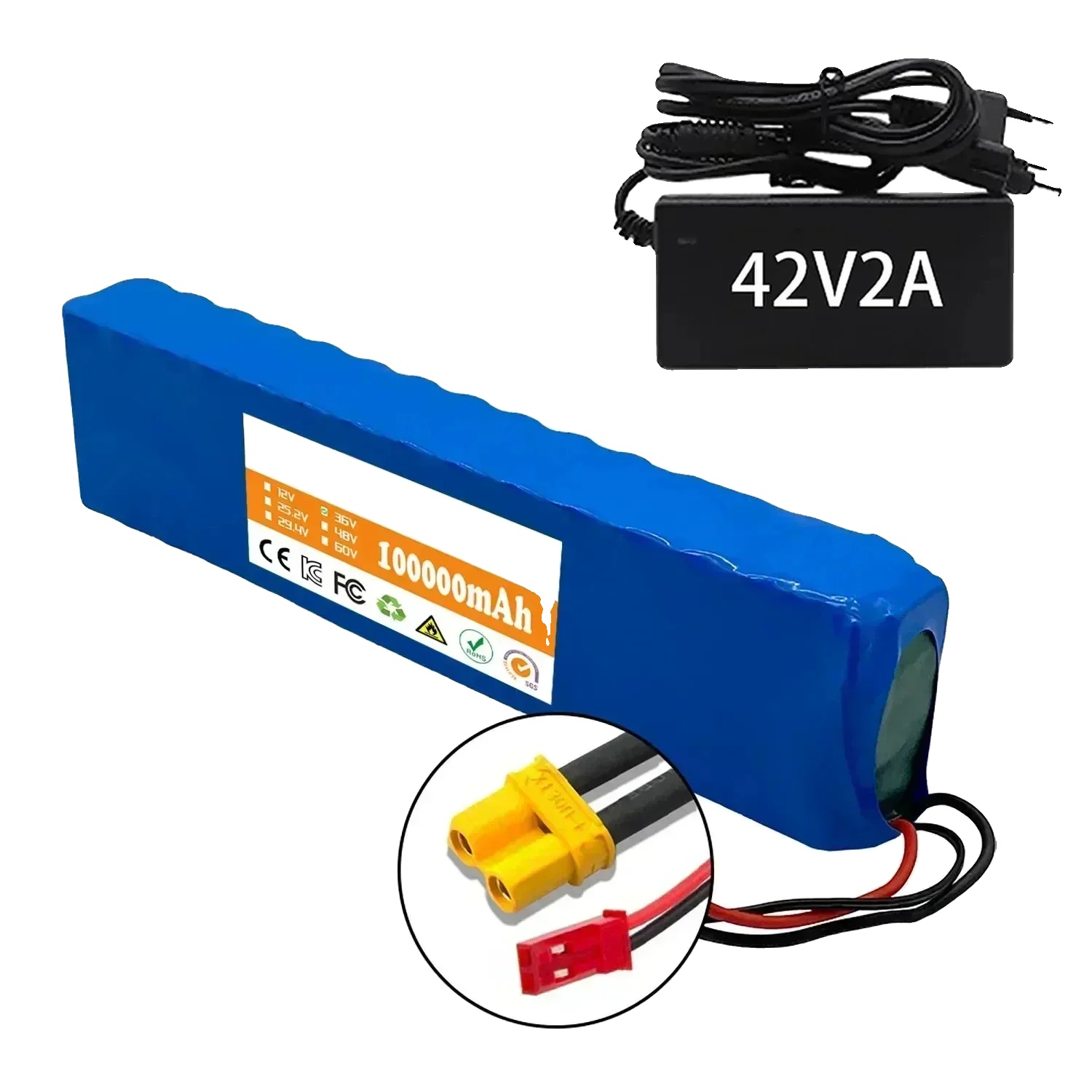 Lithium-ionen-batteriepack, 100000 Mah Kapazität, Smart Bms Schutz, 10s3p-xt30 Jst