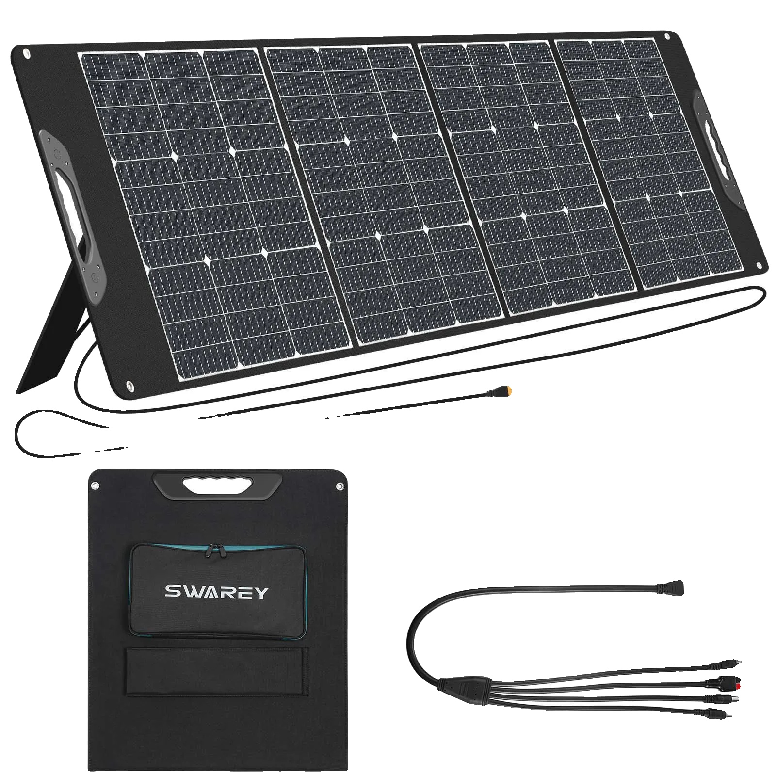Solarpanel, 200w Ausgangsleistung, Monokristalline Zellen, Gefaltete Größe 64,5 X 54,3 X 1,2 Cm, Gewicht 8,2 Kg, Effizienz Bis Zu 23%