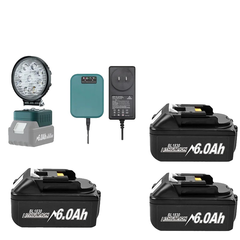 Wiederaufladbare Batterie, 6000mah Kapazität, Kompatibel Mit Mehreren Werkzeugen, 6ahx3 Chargx1 Lampex1