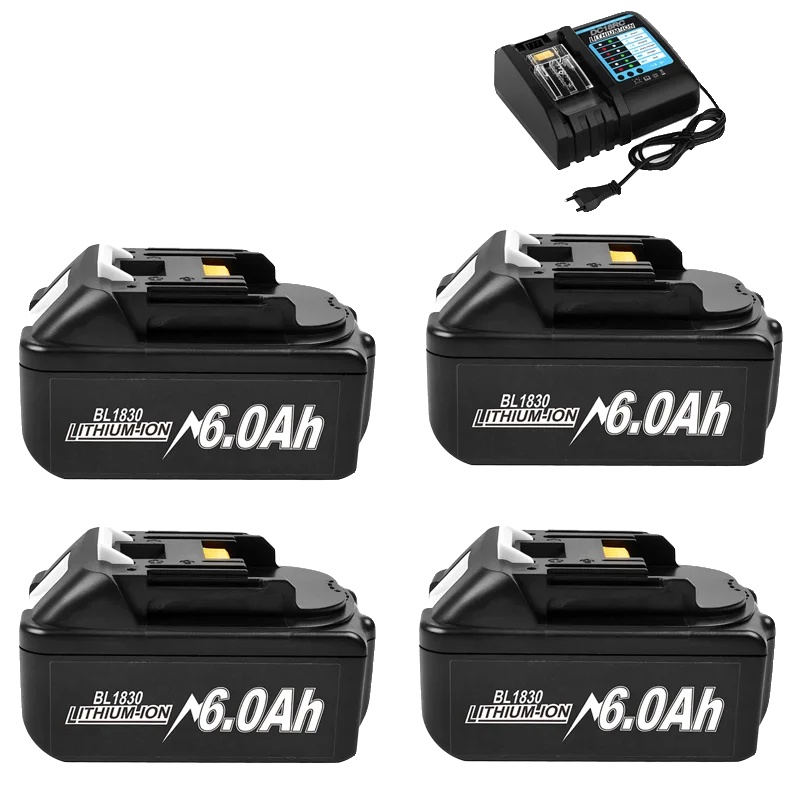 Wiederaufladbare Batterie, 6000mah Kapazität, Kompatibel Mit Mehreren Werkzeugen, 6ahx4 Chargx1