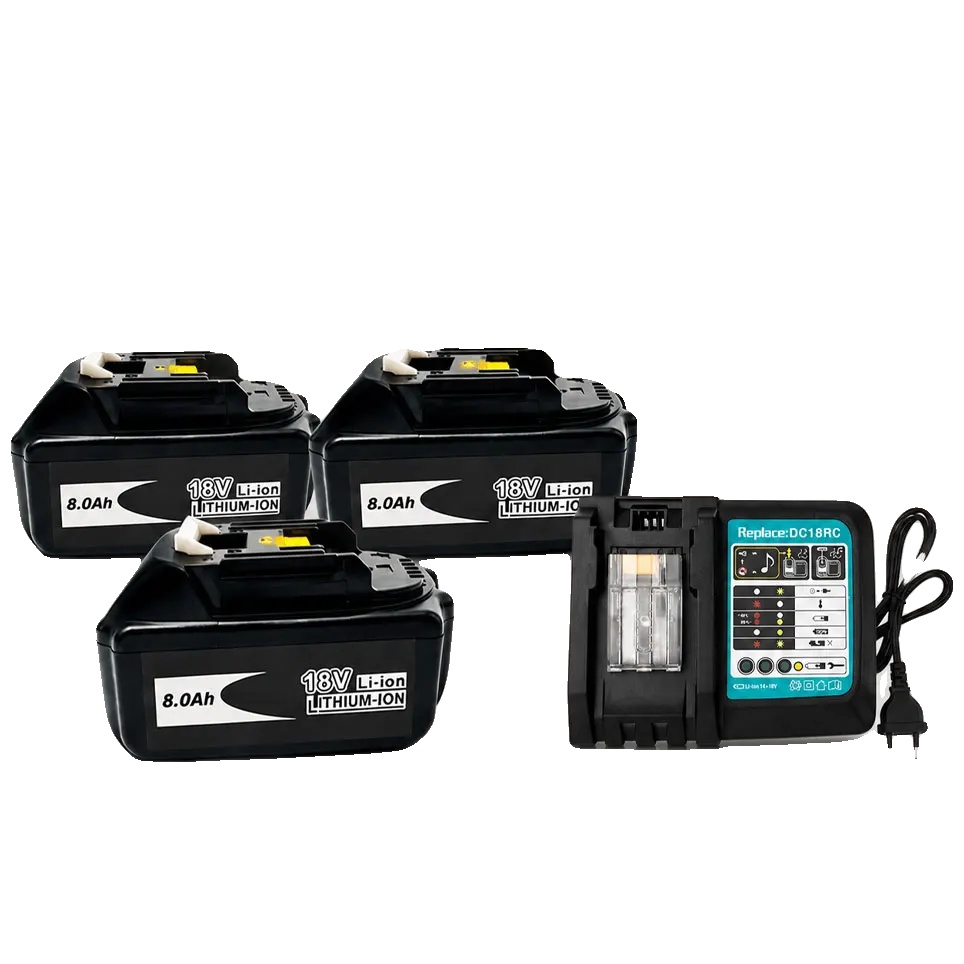Ersatzbatterie, 8000mah Kapazität, Kompatibel Mit Elektrowerkzeugen, 3x8.0ah-ladegerät