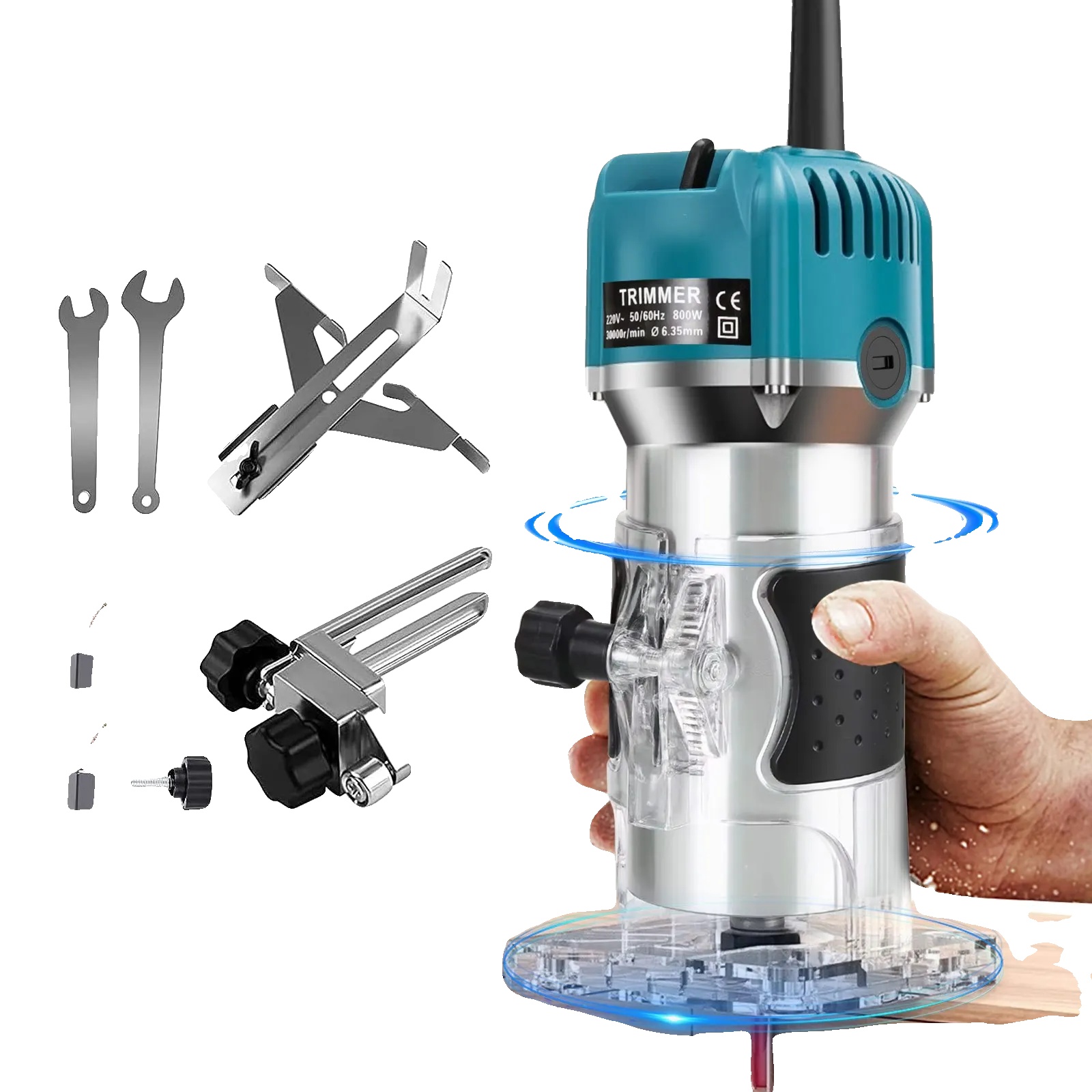 Elektrischer Trimmer, 800w, 30000rpm Hochgeschwindigkeitsfräse, Bohrer Nr. 15