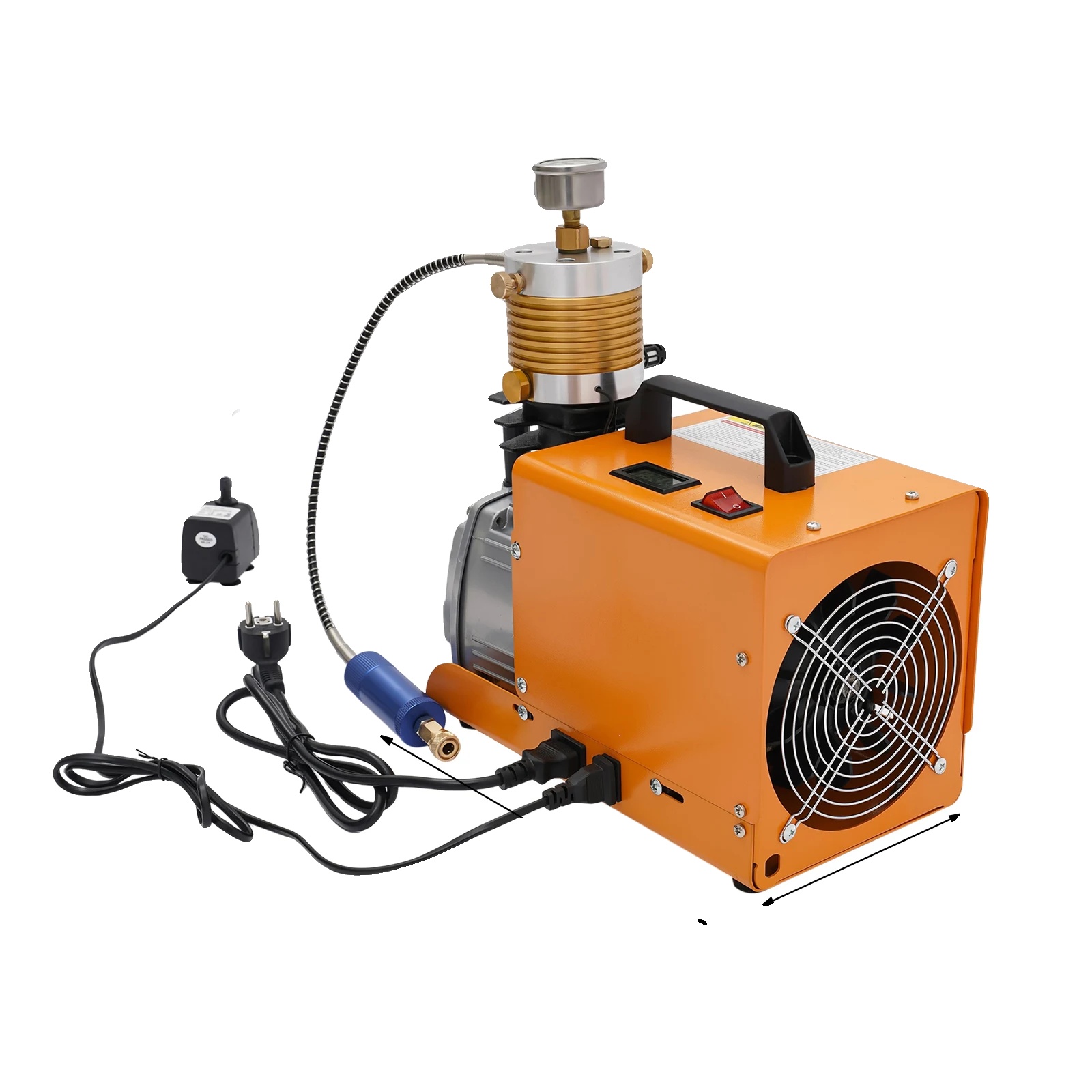 Elektrischer Luftkompressor, 4500psi Maximaldruck, Kompaktes Design, Orange