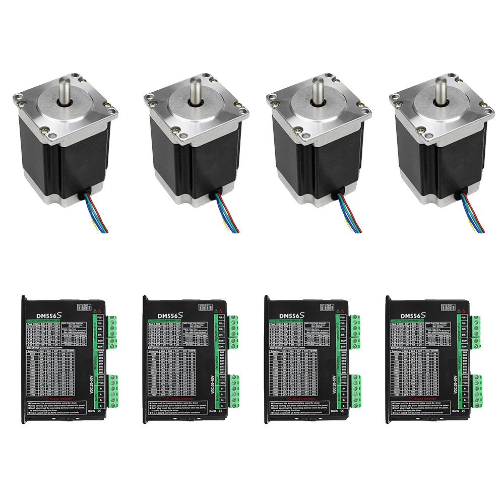 Schrittmotor, 270 Oz-in Haltemoment, Effiziente Steuerungstechnologie, 4 Stück Mit Treiber