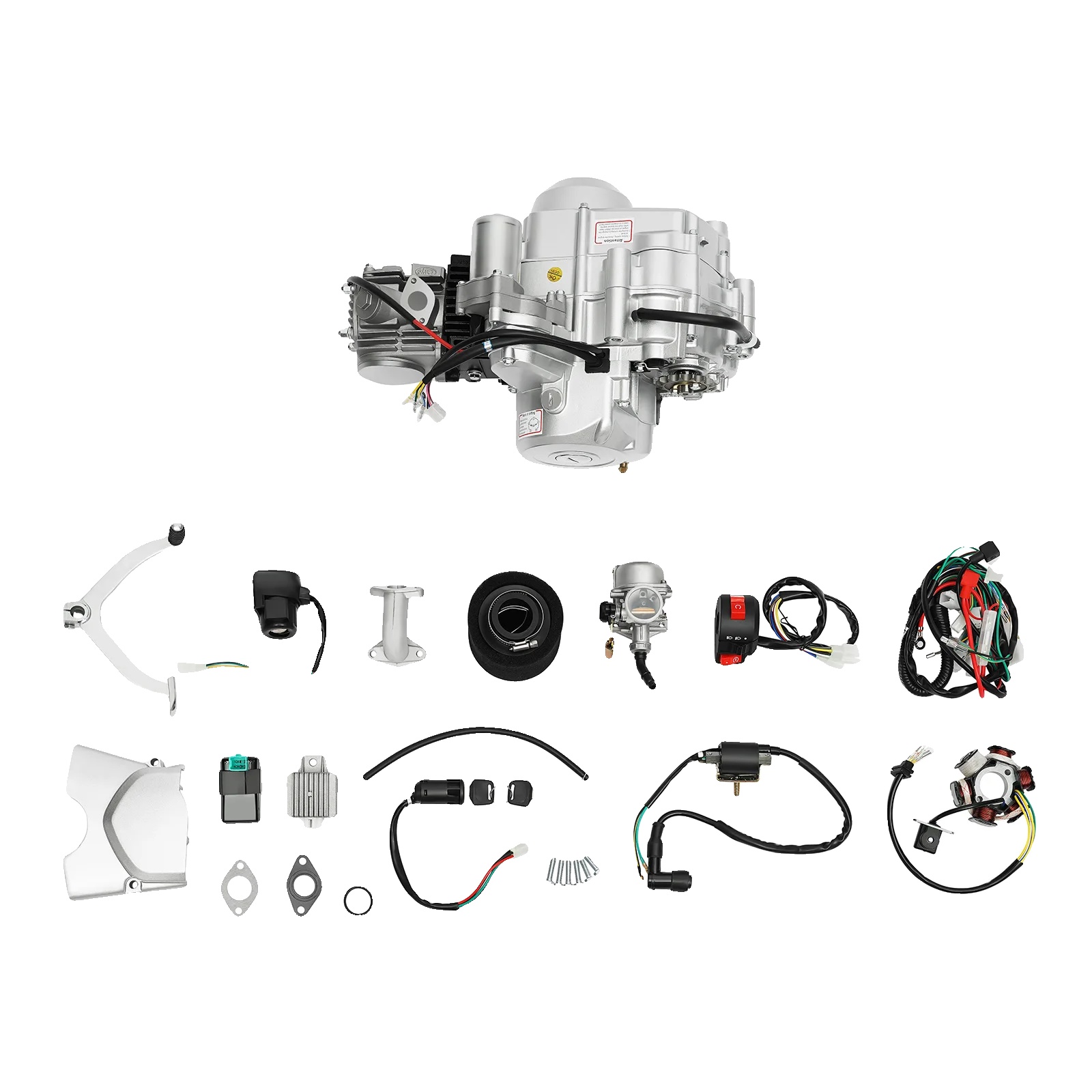 125cc Motor, 4-takt, Elektrostarter, Silber