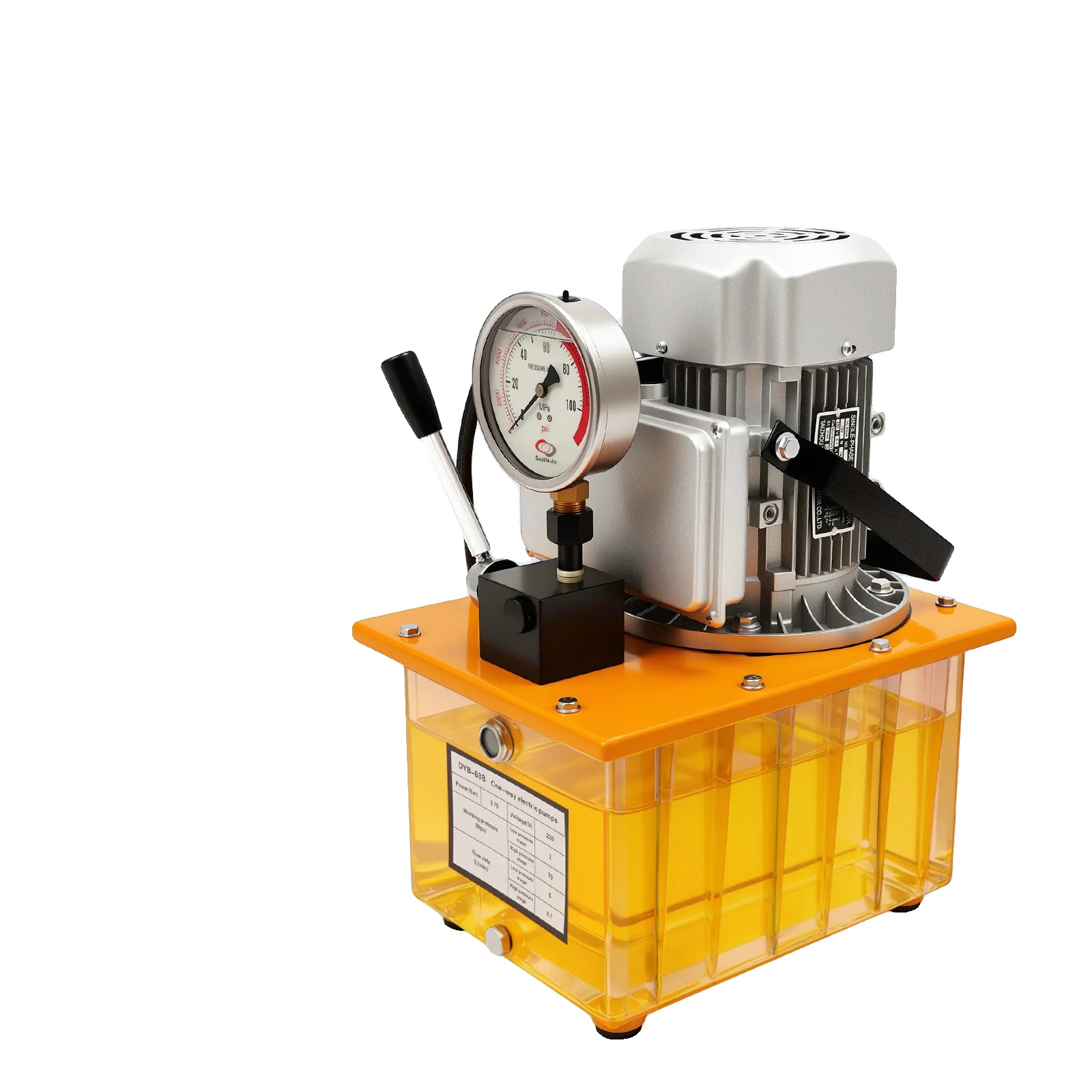 Elektrische Hydraulikpumpe, 750w Motor, 2-70 Mpa Druck, Gelb