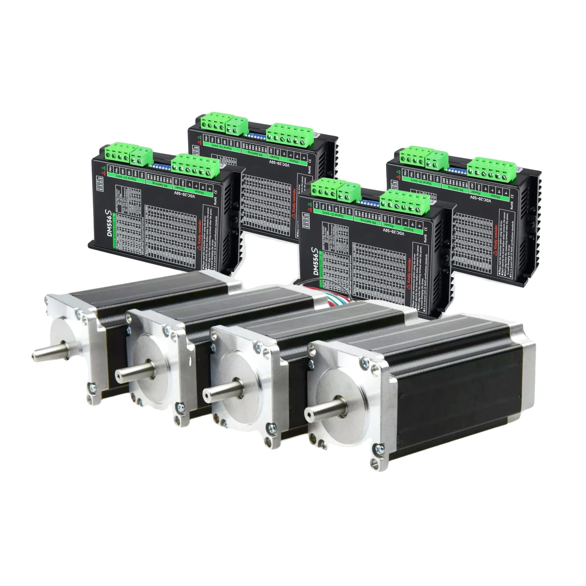 Schrittmotor, Hohes Drehmoment, Doppelte Welle, 4 Stück & Treiber, 8mm