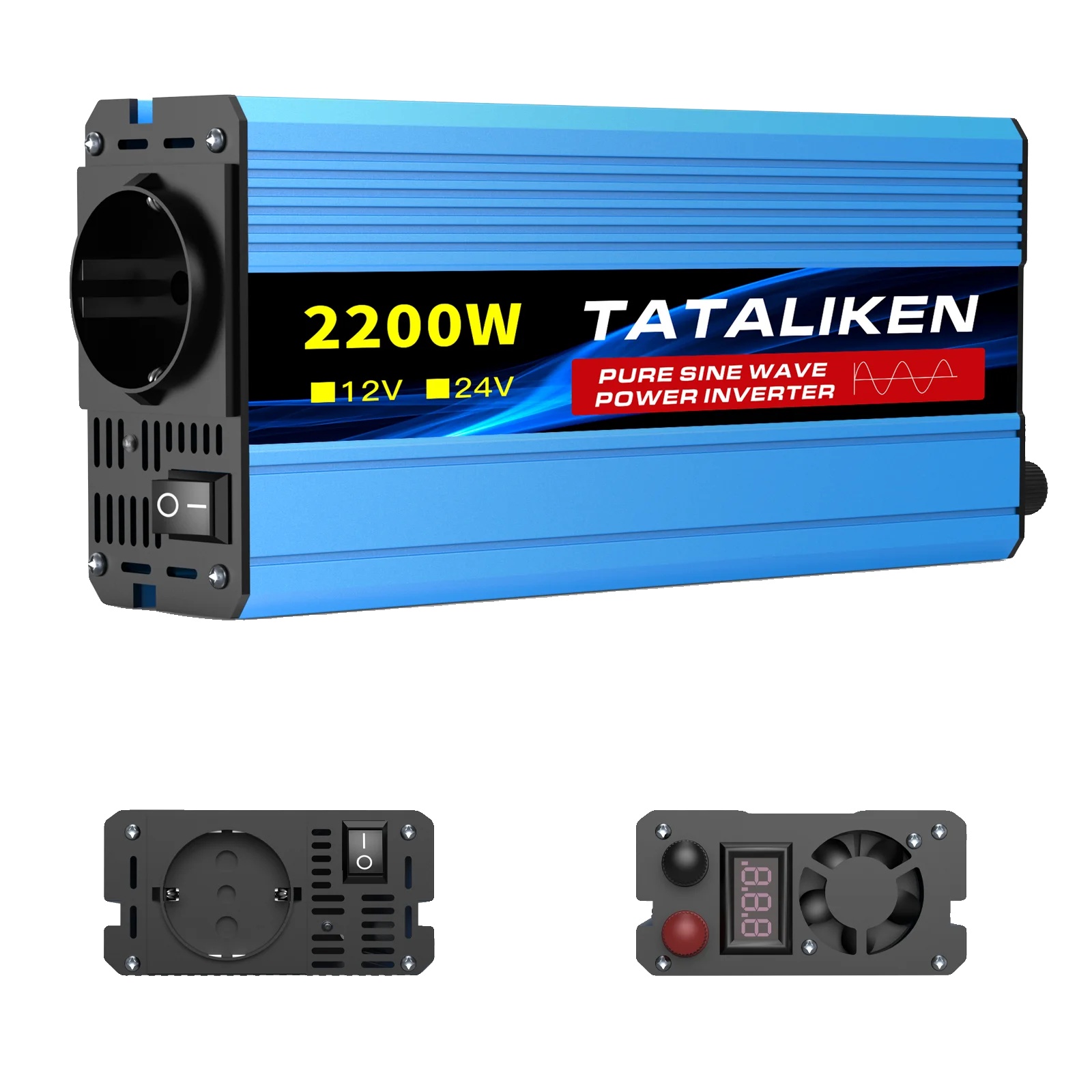 Reiner Sinuswellenwechselrichter, 12v Dc Eingang, 220v Ac Ausgang, 12v2200w 220v50hzeu