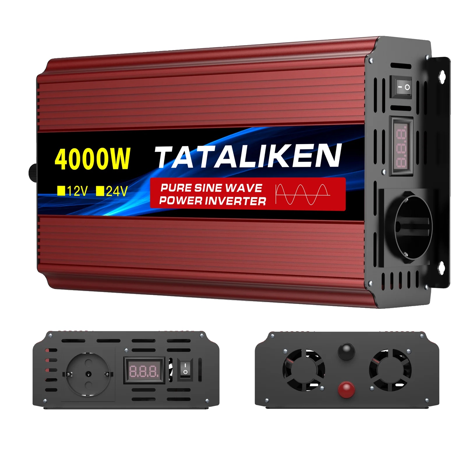 Reiner Sinuswellenwechselrichter, 12v Dc Eingang, 220v Ac Ausgang, 12v4000w 220v50hzeu