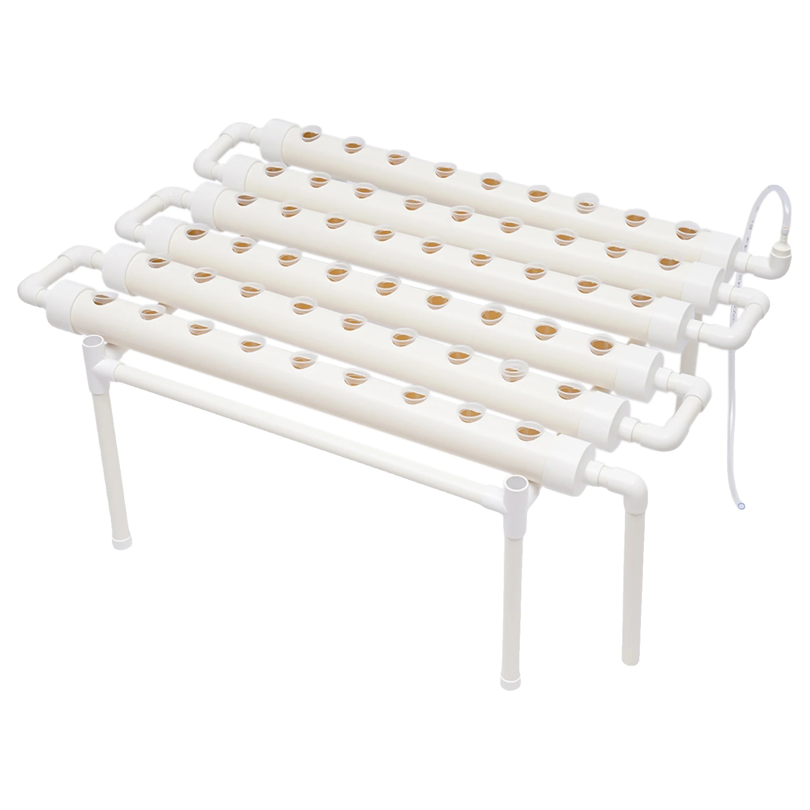 Hydroponisches Anbaukit, 54 Pflanzenstandorte, 1 Schicht, Pvc-u Material, Weiss