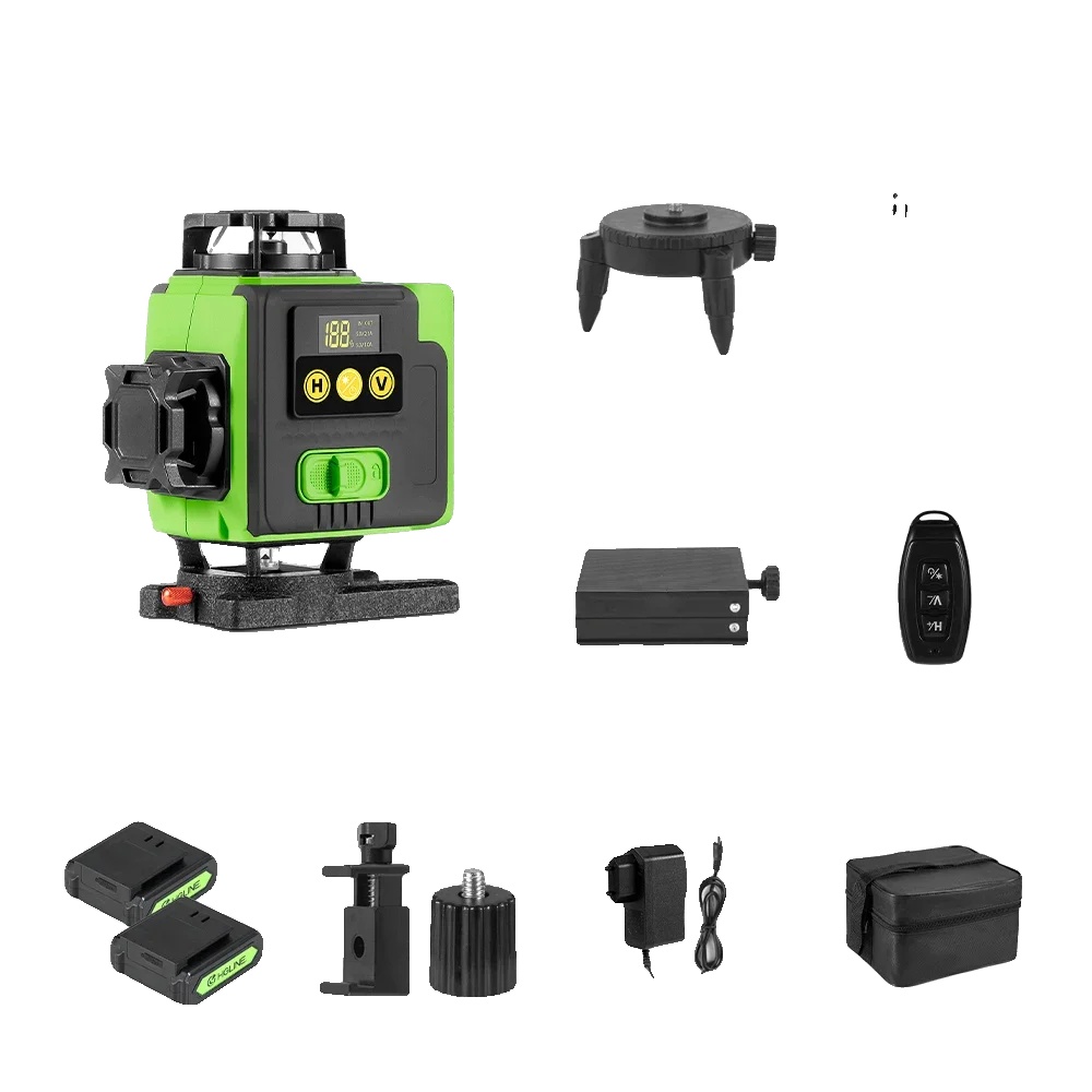 Laser-niveau, Selbstnivellierend, Fernbedienung, 2xgroßes Batterien-set