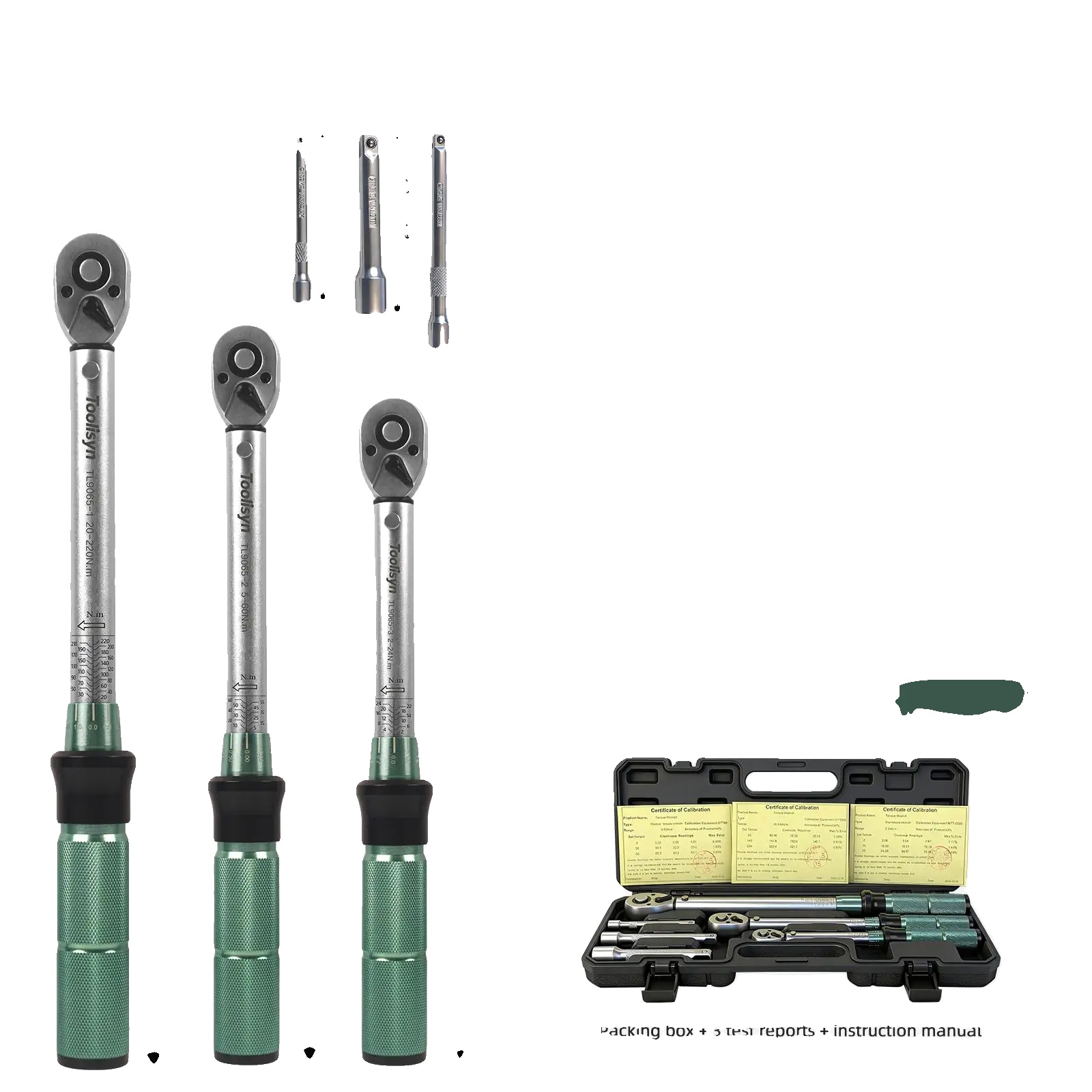 Drehmomentschlüssel Set, 72 Zähne, Hohe Genauigkeit, 6pc-2-220nm