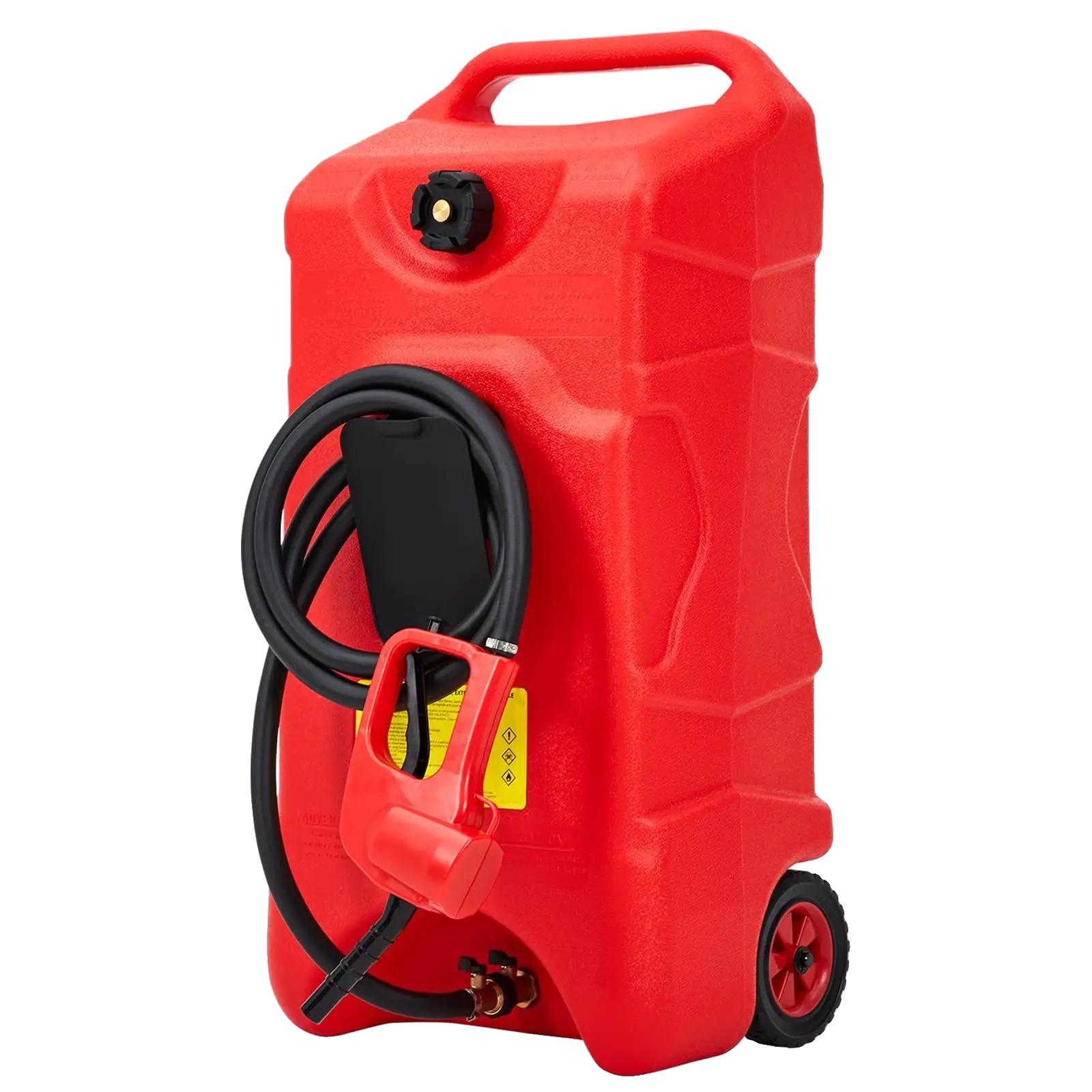 Tragbarer Kraftstoffübertragungstank, 60l Kapazität, Manuelles Pumpensystem, Rot