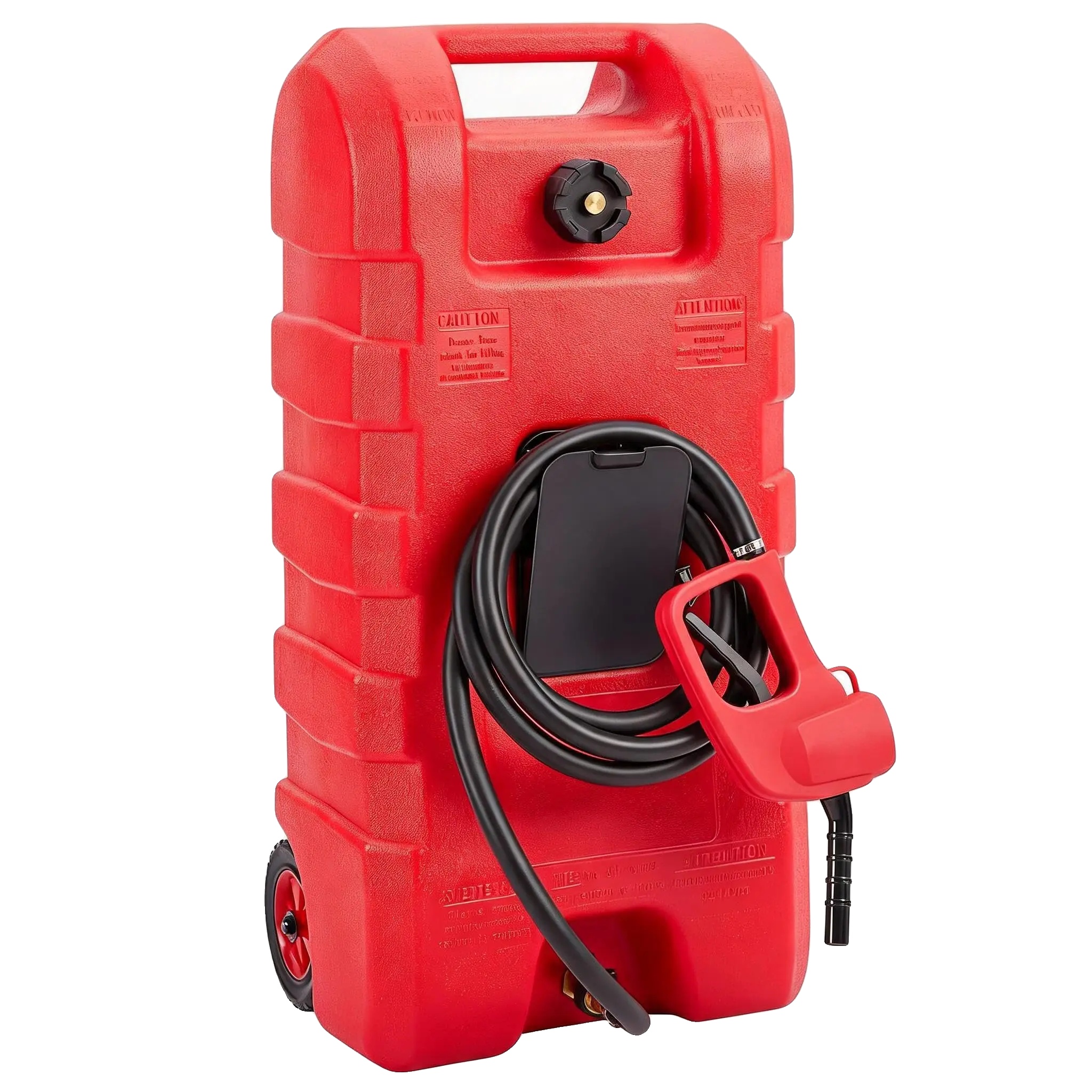 Kraftstoffkanister, 15 Gallonen Kapazität, Hdpe-material, 10 Fuß Schlauch, Bis Zu 2,5 Gpm Pumpenrate, Doppelte Messingabsperrventile