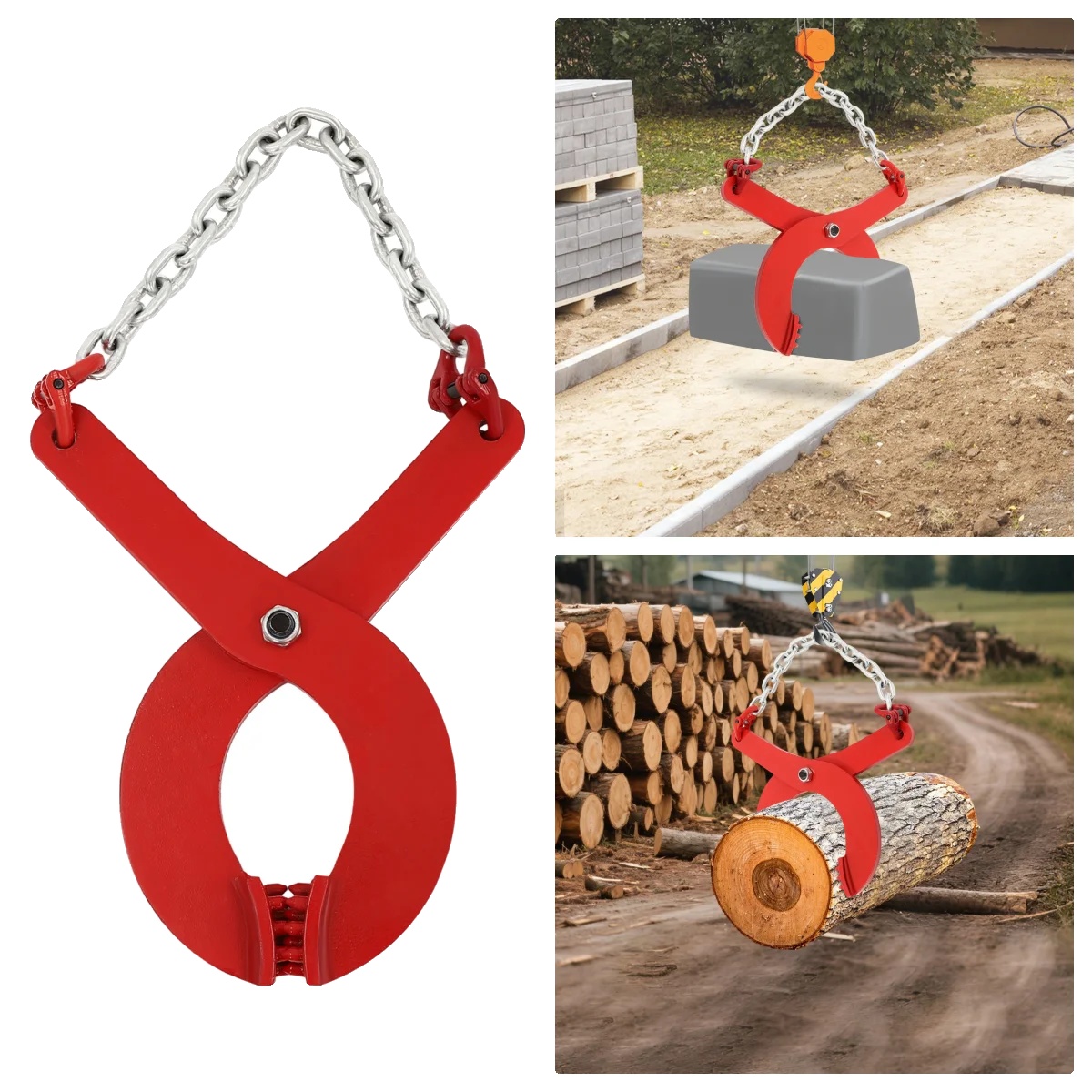 Palettenziehzange, Schwerlast 2000kg Tragfähigkeit, Verstellbare Backenöffnung, Rot
