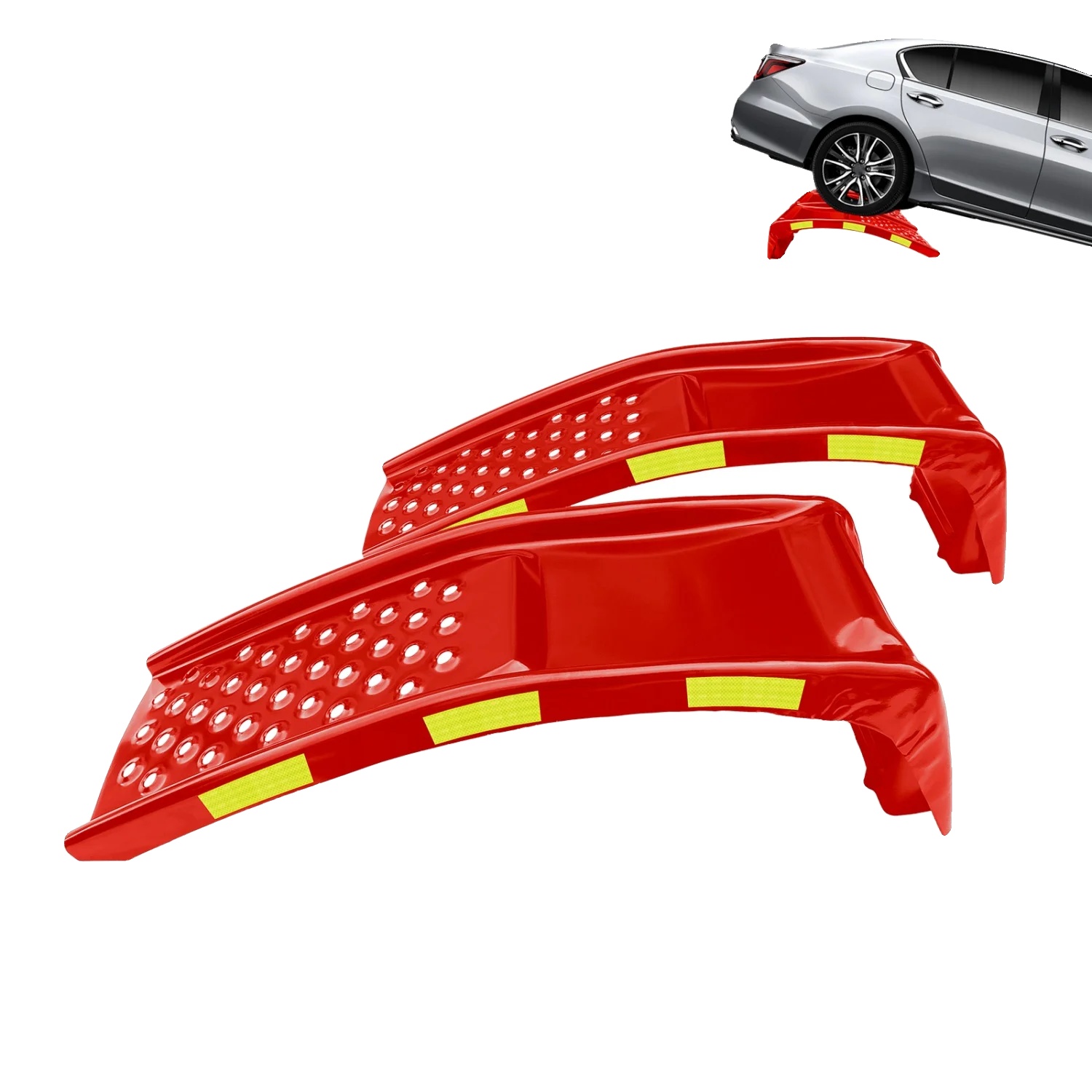 Auto-rampen, Robuste Stahlkonstruktion, 8000 Lbs Tragfähigkeit, Rot