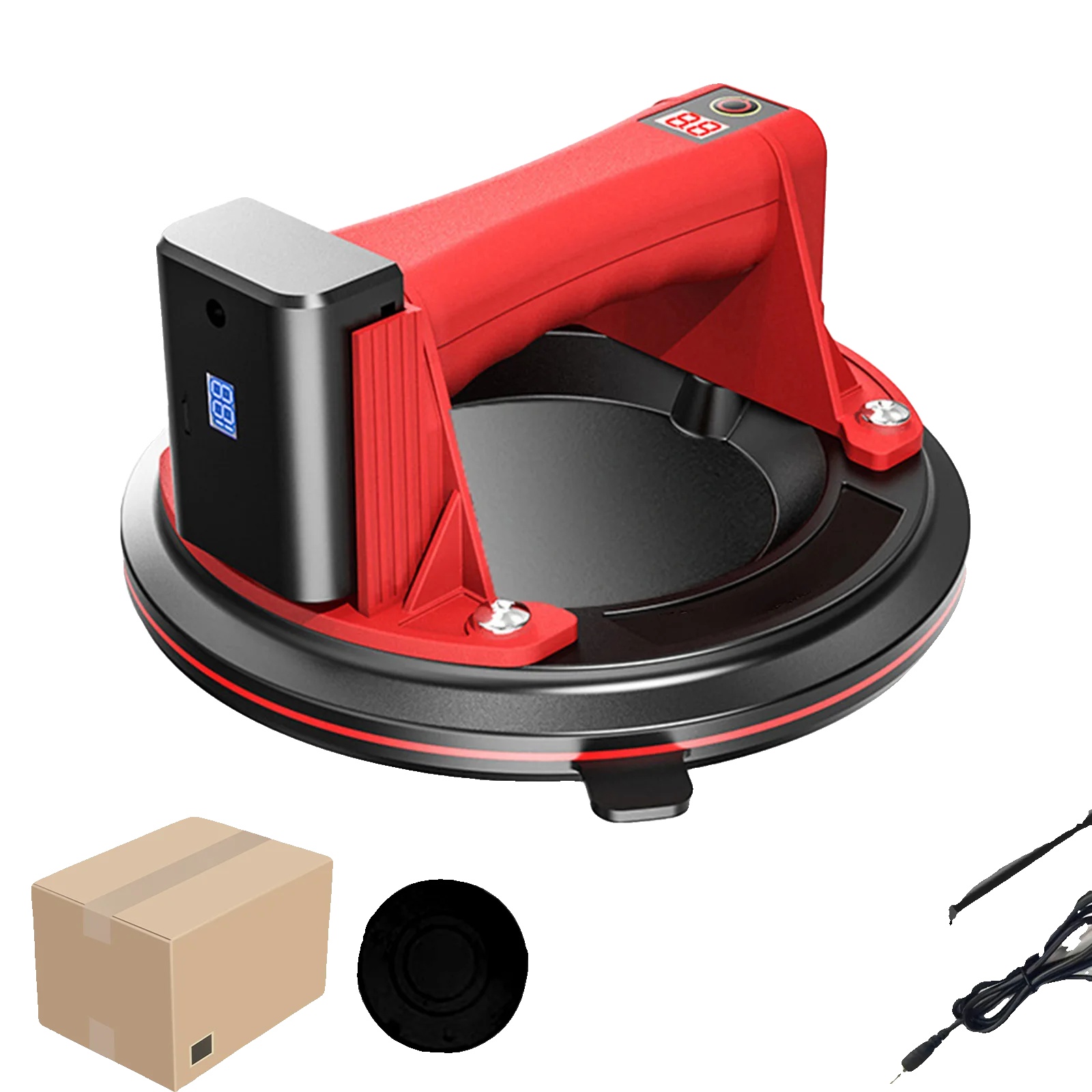 Elektrischer Vakuum-saugnapfheber, 200kg Tragfähigkeit, 8 Zoll Durchmesser, Rote Papierbox