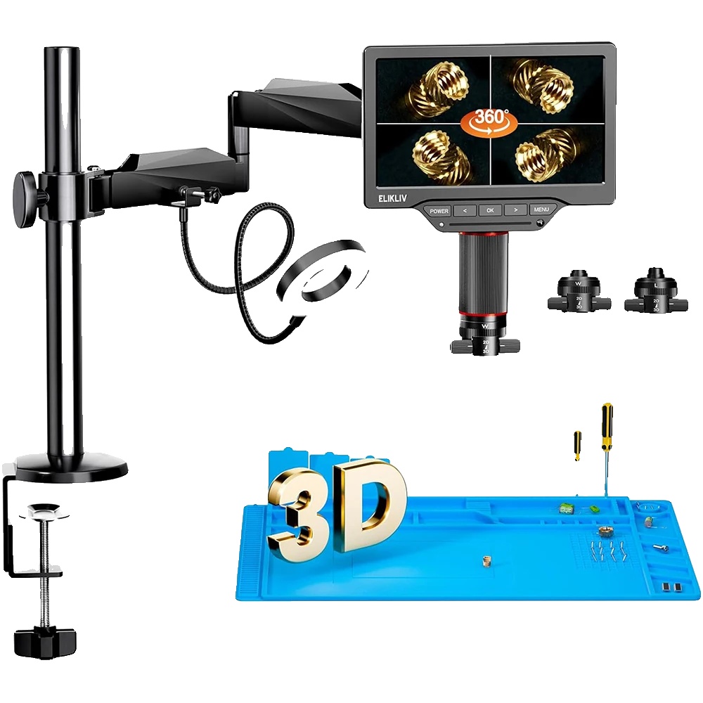 3d Digitalmikroskop, 10,1" Bildschirm, 3k Auflösung, Mit Matte, 2000x
