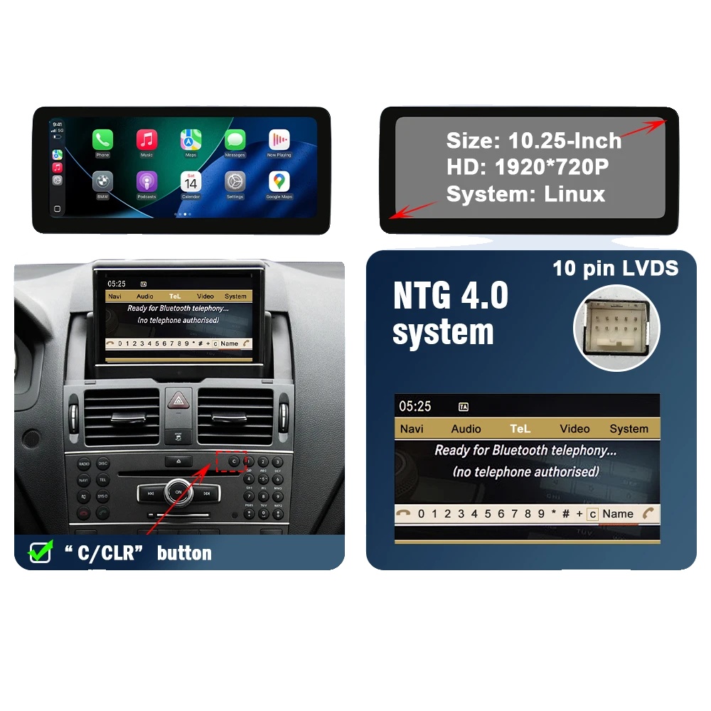 Auto-multimedia-bildschirm, Touchscreen, Kabellose Konnektivität, Ntg 4.0