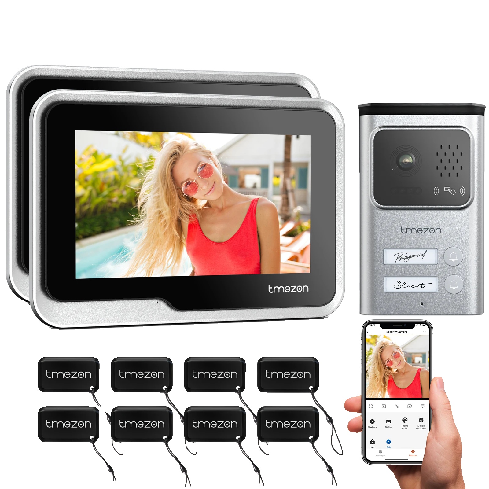 Video-türsprechanlage, Fernbedienung, 1080p-display, 220v-240v Eu-stecker