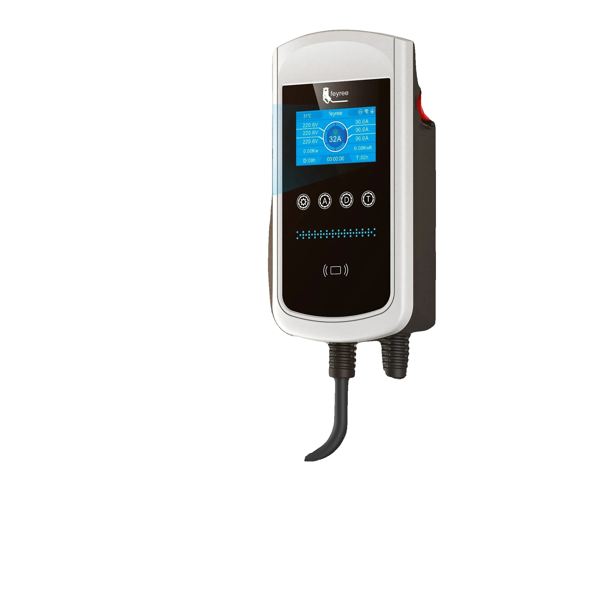 Ev-ladegerät, Intelligente Überwachung, Fernsteuerung, 22kw 32a 3 Phasen