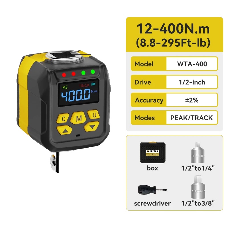 Digitaler Drehmomentwrench-adapter, Drehmomentbereich 6-400nm, ±2% Genauigkeit, Wta-400