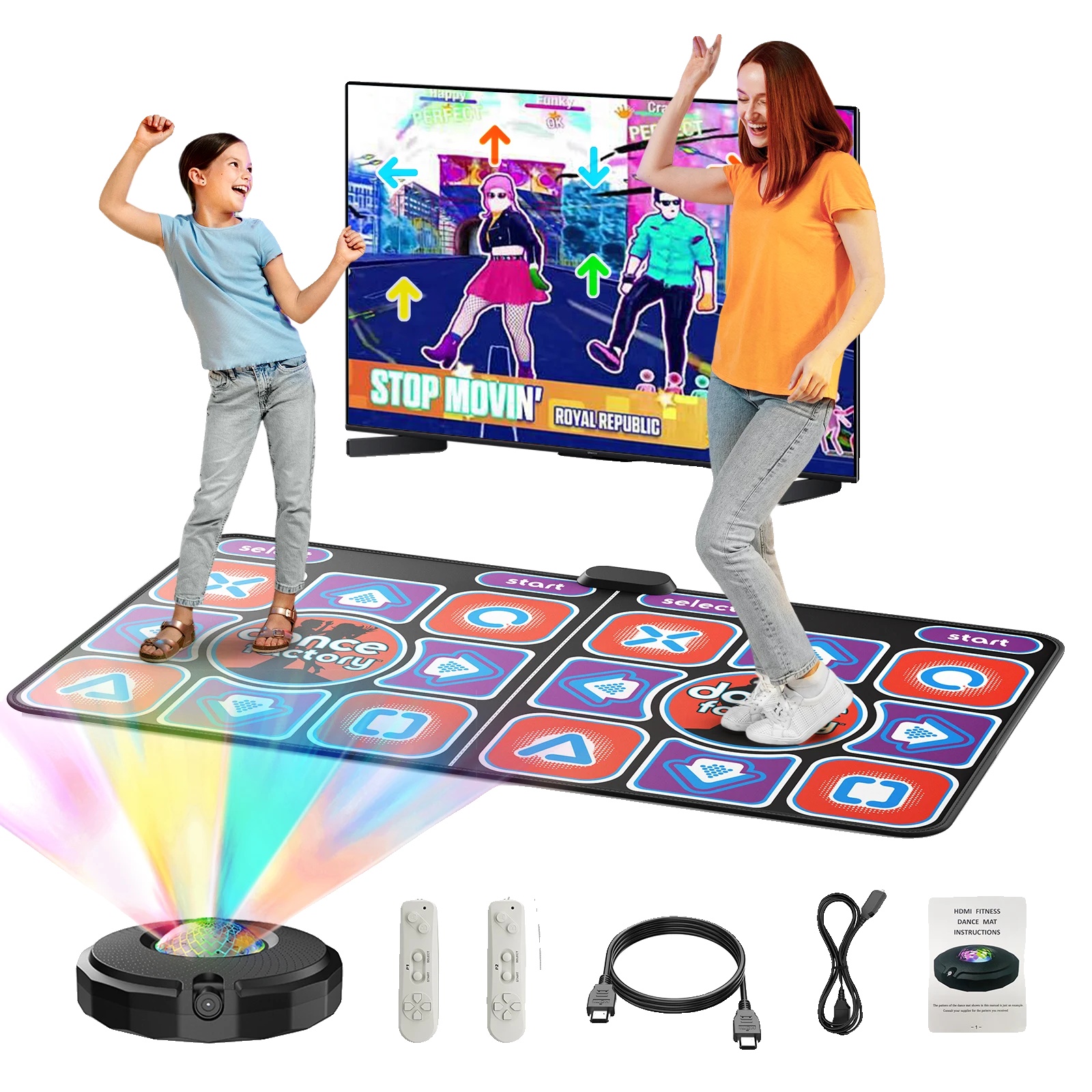 Tanzmatte, Rutschfestes Design, Unterstützung Für Zwei Spieler, Echtzeit-ar-visualisierungen, Benutzerfreundliche Oberfläche, Langlebige Materialien