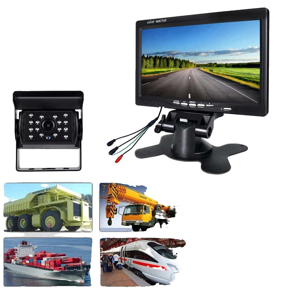 Rückfahrkamera-system, 7-zoll-monitor, Einfache Installation, Verdrahtete 2 Kameras