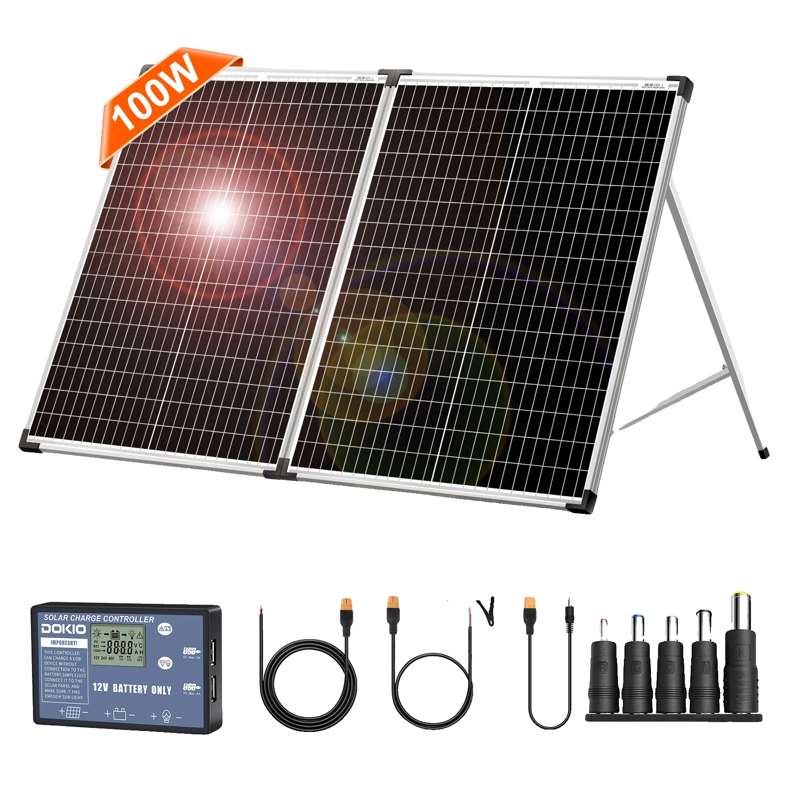 Solarpanel, Faltbares Design, Hohe Effizienz, 100w Mit Set