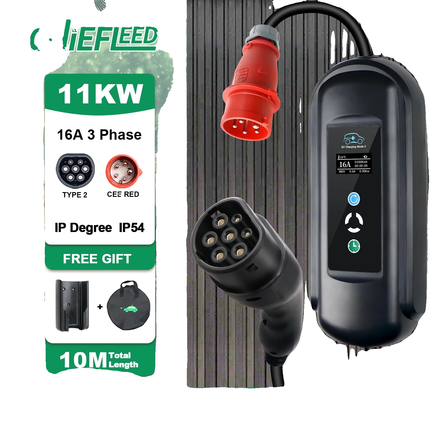 Ev-ladegerät, 11kw Hochleistung, Tragbares Design, Typ2
