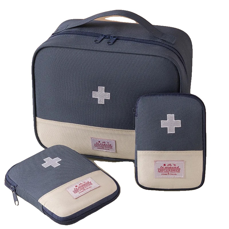 Tragbare Medizin-tasche, Langlebiger Oxford-stoff, Kompaktes Design, 3-teiliges Set - Marineblau