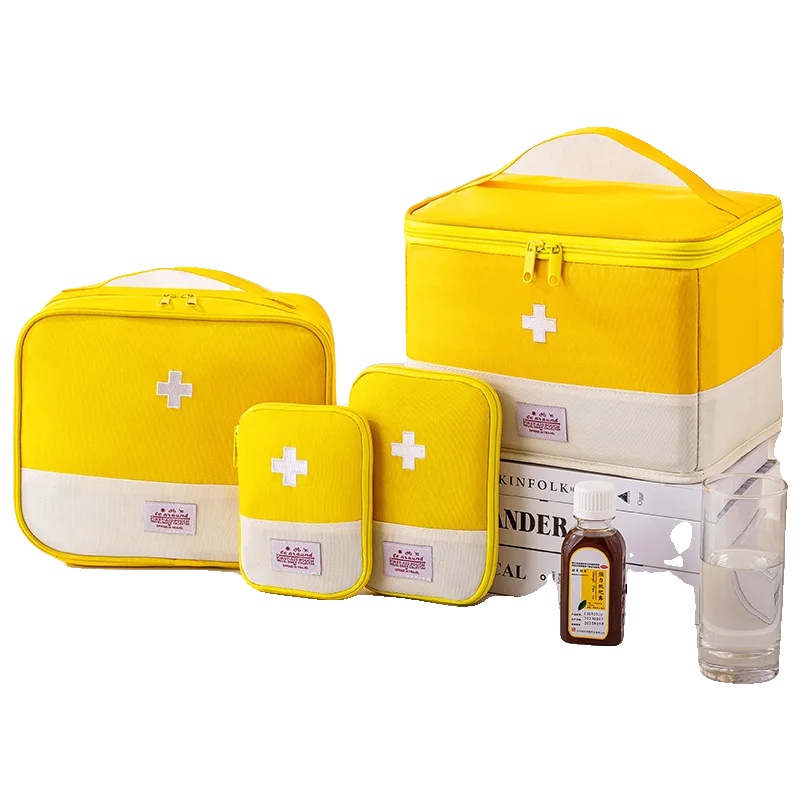 Tragbare Medizin-tasche, Langlebiger Oxford-stoff, Kompaktes Design, 4-teiliges Set-gelb