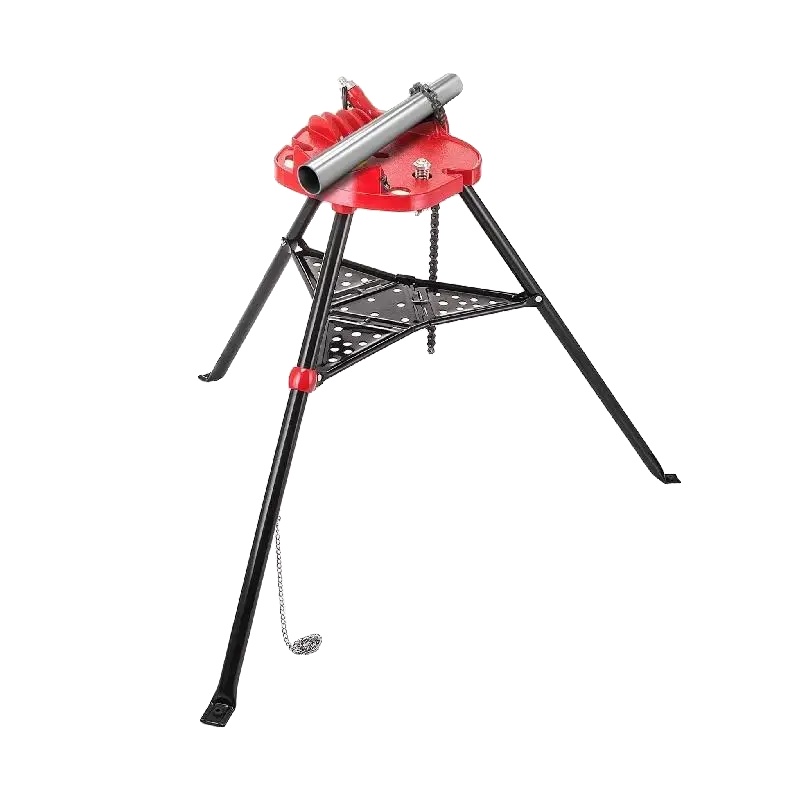 Dreibein-schraubstock, Kohlenstoffstahl, Max. Beinstrecke 52 Zoll, Rohrkapazität 1/8" Bis 6", Gewicht 32 Lbs, Tablettkapazität 1323 Lbs