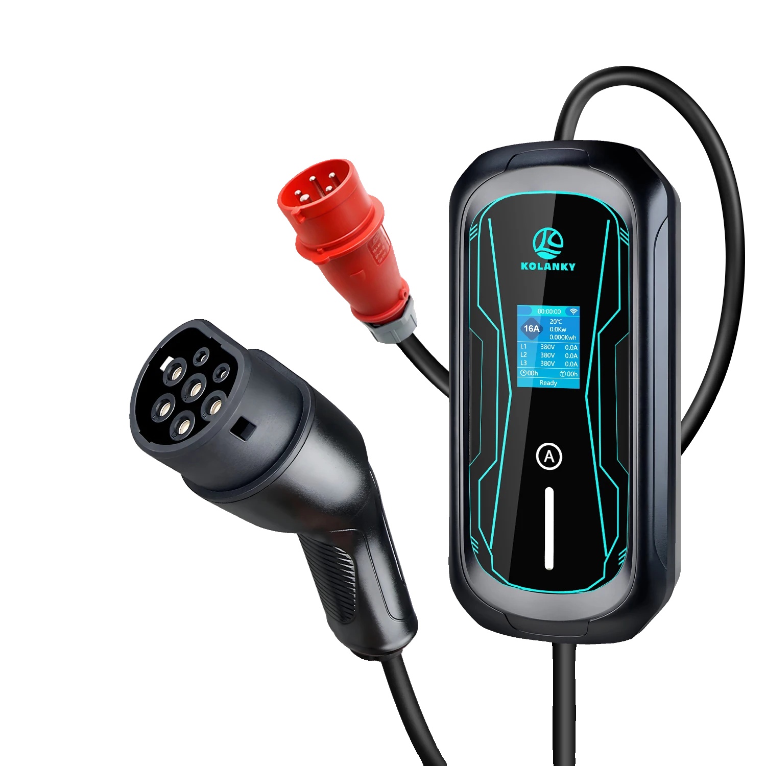 Mobiles Ev-ladegerät, 11kw Leistung, Intelligente App-steuerung, Typ2 11kw