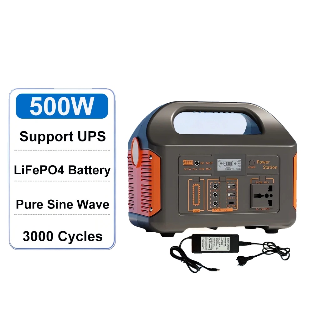 Kraftwerk, Lithium-eisen-phosphat-batterie, Kompaktes Und Tragbares Design, 500w 460.8wh