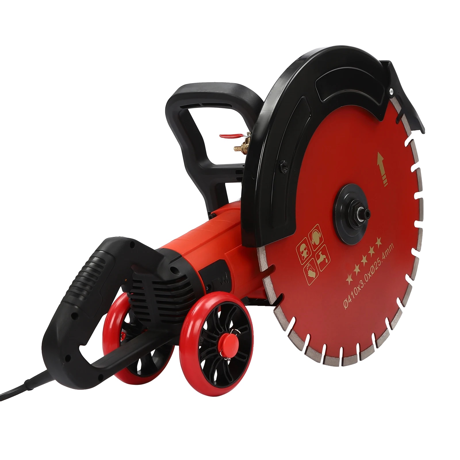 Betonsäge, Hochleistungsmotor, Einstellbare Schnitttiefe, Schwarz Rot, Eu