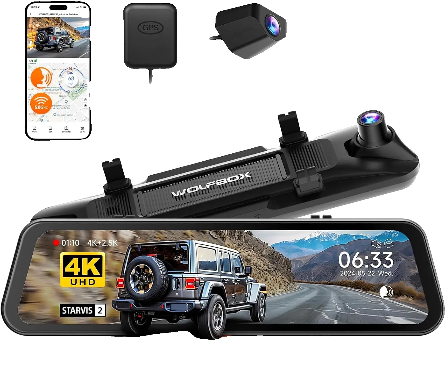 Dashcam, 4k Aufnahme, Dualkamera, G900 Pro Kein Hw Kit, Kostenlos 128g Tf